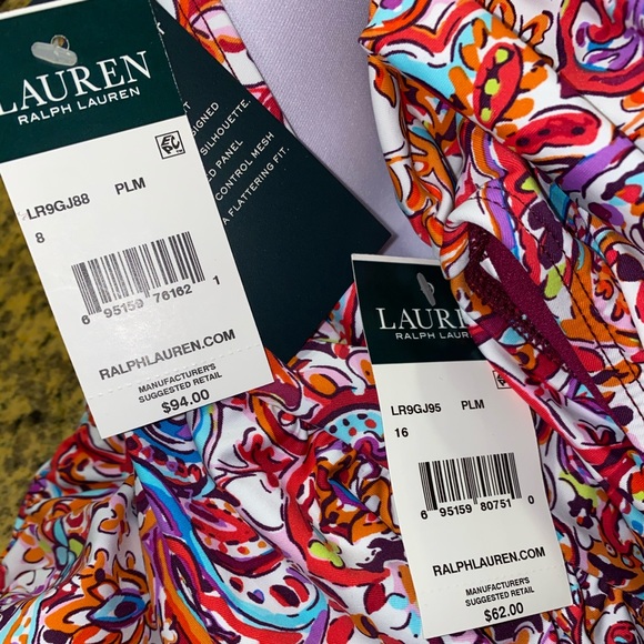 Ralph Lauren Mystic Paisley Halter swim Tankini - Picture 2 of 11